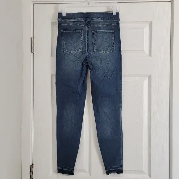 Spanx Stretch Skinny Jean Tummy Control Pannel Distressed Raw Hem Women's Medium - Picture 6 of 6
